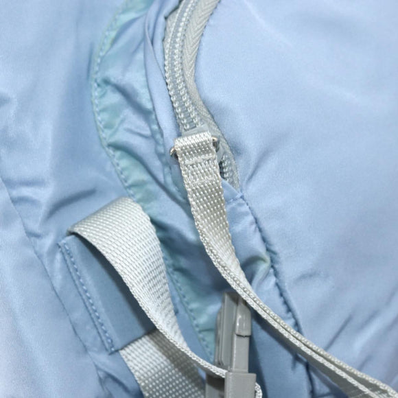 PRADA Backpack Nylon Light Blue Silver Auth BA10351
