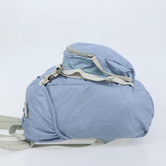 PRADA Backpack Nylon Light Blue Silver Auth BA10351