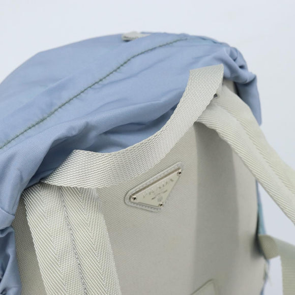 PRADA Backpack Nylon Light Blue Silver Auth BA10351
