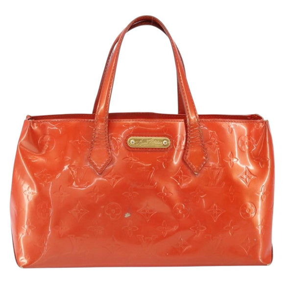 LOUIS VUITTON Monogram Vernis Wilshire PM Bag Orenge Sunset M93644 Auth BA10354