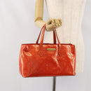 LOUIS VUITTON Monogram Vernis Wilshire PM Bag Orenge Sunset M93644 Auth BA10354-27
