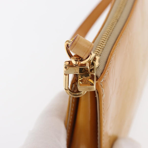 LOUIS VUITTON Vernis Lexington Accessory Pouch Beige M91010 LV Auth BA10359