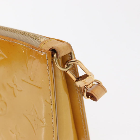 LOUIS VUITTON Vernis Lexington Accessory Pouch Beige M91010 LV Auth BA10359