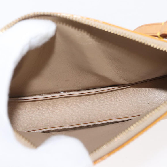 LOUIS VUITTON Vernis Lexington Accessory Pouch Beige M91010 LV Auth BA10359