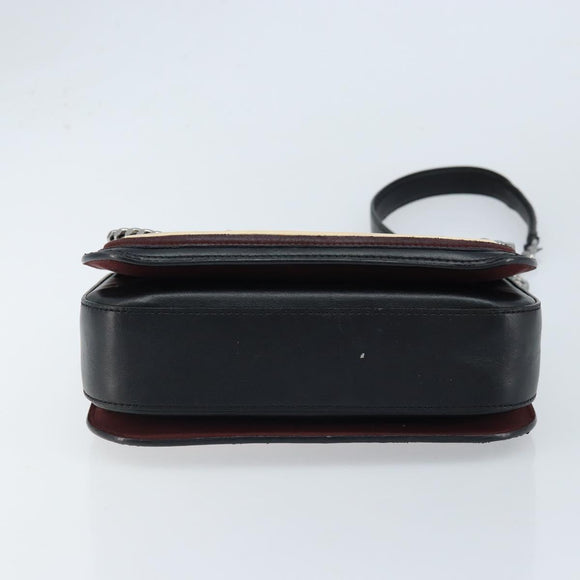 Stella MacCartney Hand Bag Leather 2way Black Silver Auth BA10361