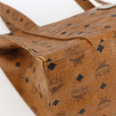 MCM Logogram Vicetos Tote Bag PVC Brown Gold Auth BA10363-14