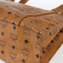 MCM Logogram Vicetos Tote Bag PVC Brown Gold Auth BA10363-15