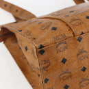 MCM Logogram Vicetos Tote Bag PVC Brown Gold Auth BA10363-16