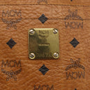 MCM Logogram Vicetos Tote Bag PVC Brown Gold Auth BA10363-12