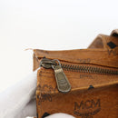 MCM Logogram Vicetos Tote Bag PVC Brown Gold Auth BA10363-10