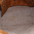 MCM Logogram Vicetos Tote Bag PVC Brown Gold Auth BA10363-11