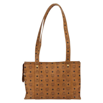 MCM Logogram Vicetos Tote Bag PVC Brown Gold Auth BA10363 - 0