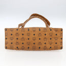 MCM Logogram Vicetos Tote Bag PVC Brown Gold Auth BA10363-5