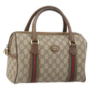 GUCCI GG Supreme Web Sherry Line Bag PVC Beige 002 115 6697 4023 Auth BA10364-1