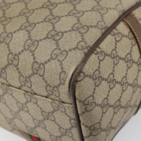 GUCCI GG Supreme Web Sherry Line Bag PVC Beige 002 115 6697 4023 Auth BA10364
