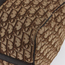Christian Dior Trotter Canvas Boston Tasche Braun Gold Auth BA10366-11