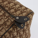 Christian Dior Trotter Canvas Boston Tasche Braun Gold Auth BA10366-14