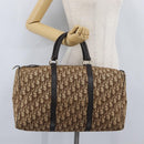 Christian Dior Trotter Canvas Boston Tasche Braun Gold Auth BA10366-21