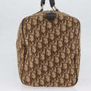 Christian Dior Trotter Canvas Boston Tasche Braun Gold Auth BA10366-4