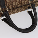 Christian Dior Trotter Canvas Boston Tasche Braun Gold Auth BA10366-7