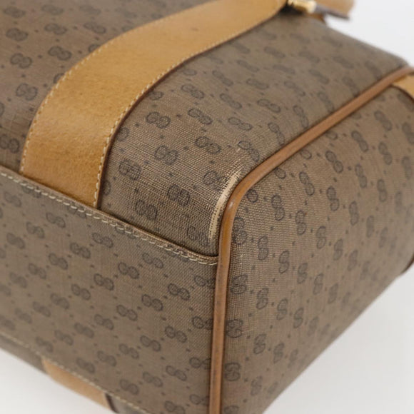 GUCCI Micro GG Supreme Hand Bag PVC Beige Gold 000 40 0207 Auth BA10367