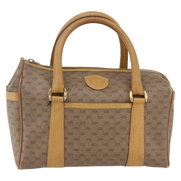 GUCCI Micro GG Supreme Hand Bag PVC Beige Gold 000 40 0207 Auth BA10367
