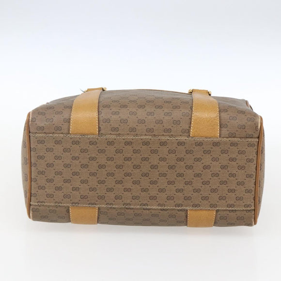 GUCCI Micro GG Supreme Hand Bag PVC Beige Gold 000 40 0207 Auth BA10367