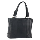 BURBERRY Hand Bag Leather Black Silver Auth BA10370-1