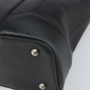 BURBERRY Hand Bag Leather Black Silver Auth BA10370-14