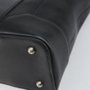 BURBERRY Hand Bag Leather Black Silver Auth BA10370-16