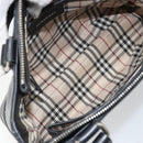 BURBERRY Hand Bag Leather Black Silver Auth BA10370-12