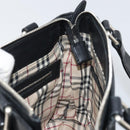 BURBERRY Hand Bag Leather Black Silver Auth BA10370-17