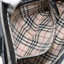 BURBERRY Hand Bag Leather Black Silver Auth BA10370-20