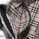 BURBERRY Hand Bag Leather Black Silver Auth BA10370-21