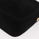 Salvatore Ferragamo Vala Shoulder Bag Suede Black Gold Auth BA10372-13