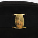Salvatore Ferragamo Vala Shoulder Bag Suede Black Gold Auth BA10372-14
