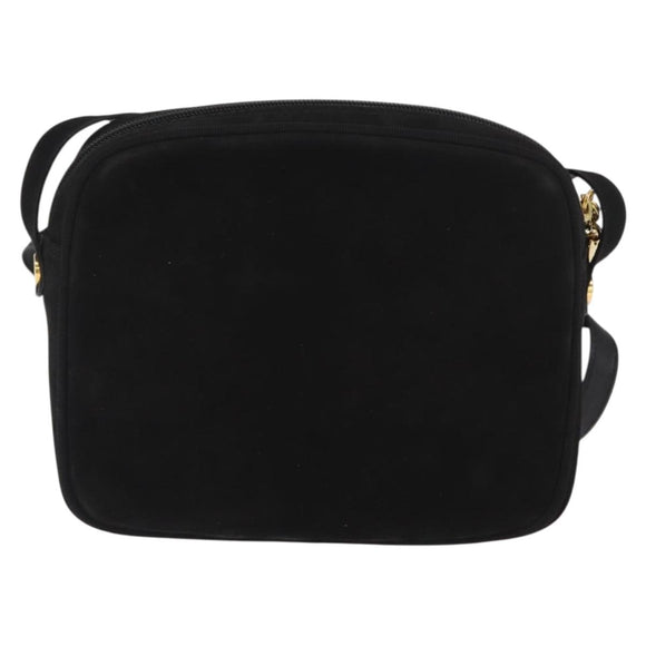 Salvatore Ferragamo Vala Shoulder Bag Suede Black Gold Auth BA10372