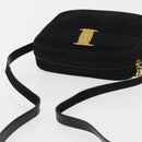 Salvatore Ferragamo Vala Shoulder Bag Suede Black Gold Auth BA10372-6
