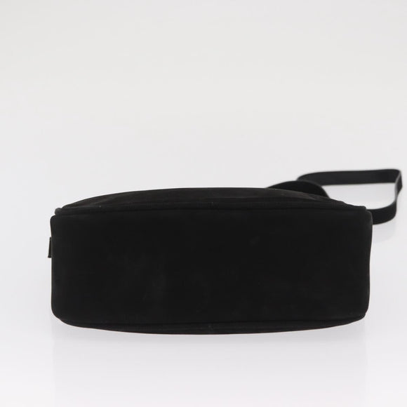 Salvatore Ferragamo Vala Shoulder Bag Suede Black Gold Auth BA10372