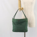 PRADA Tote Bag Nylon Green Auth BA10373-26