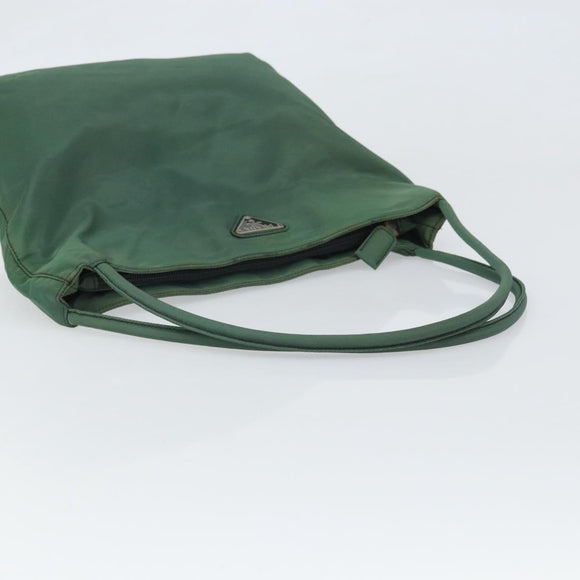 PRADA Tote Bag Nylon Green Auth BA10373