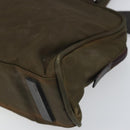 PRADA Hand Bag Nylon Khaki Silver Auth BA10374-10