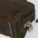 PRADA Hand Bag Nylon Khaki Silver Auth BA10374-12