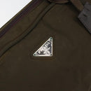 PRADA Hand Bag Nylon Khaki Silver Auth BA10374-14