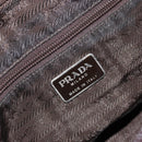 PRADA Hand Bag Nylon Khaki Silver Auth BA10374-19