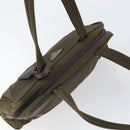 PRADA Hand Bag Nylon Khaki Silver Auth BA10374-6