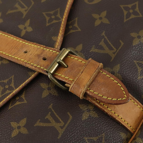 LOUIS VUITTON Monogram Saumur 35 Shoulder Bag M42254 LV Auth BA10390