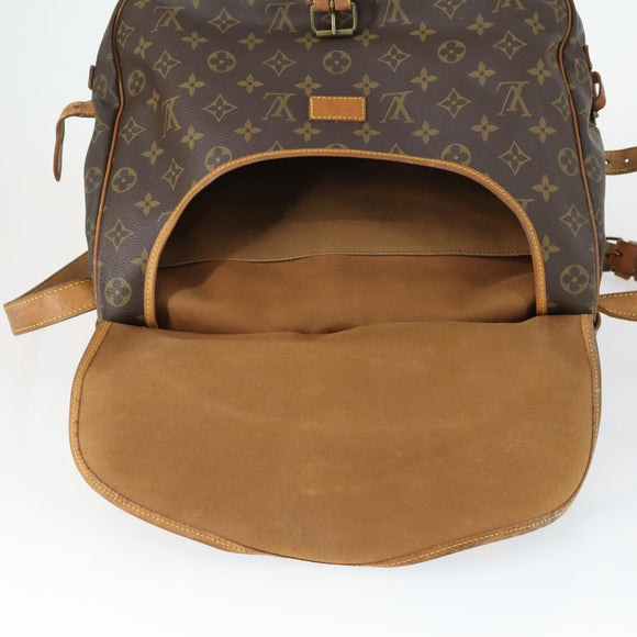 LOUIS VUITTON Monogram Saumur 35 Shoulder Bag M42254 LV Auth BA10390