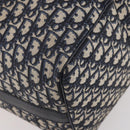Christian Dior Trotter Canvas Boston Bag Navy Silver Auth BA10393-14