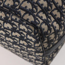 Christian Dior Trotter Canvas Boston Bag Navy Silver Auth BA10393-9
